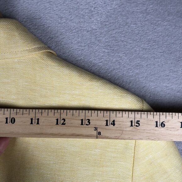 TALBOTS 100% Linen Blazer Women’s‎ Sz 4 Yellow 1 Button Lined Jacket Career - Picture 10 of 12